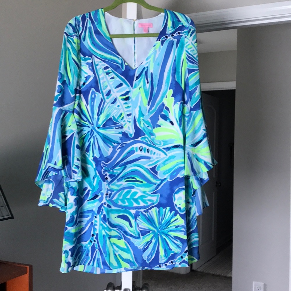 Lilly Pulitzer Silk Flutter Sleeve Dress - Picture 2 of 7